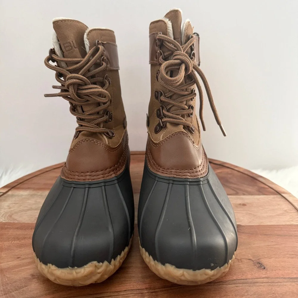 JBU Calgary Weather Ready Faux Fur Lined Duck Boots‎ Women's Sz 7 Tan Black Snow